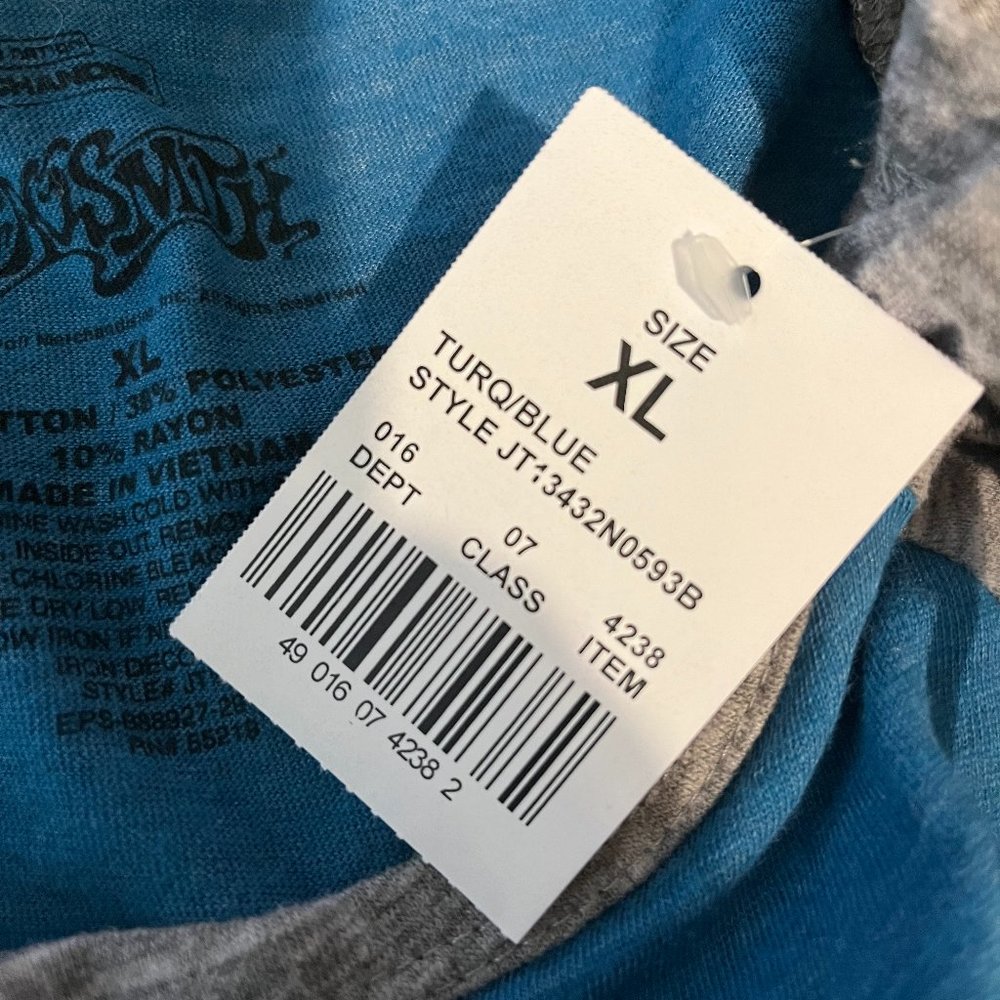 AEROSMITH GRAPHIC JERSEY BLUE WITH GRAY SLEEVES NWT SIZE XL - Picture 4 of 5